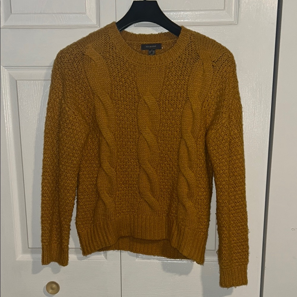 Cable Knit Mustard Sweater